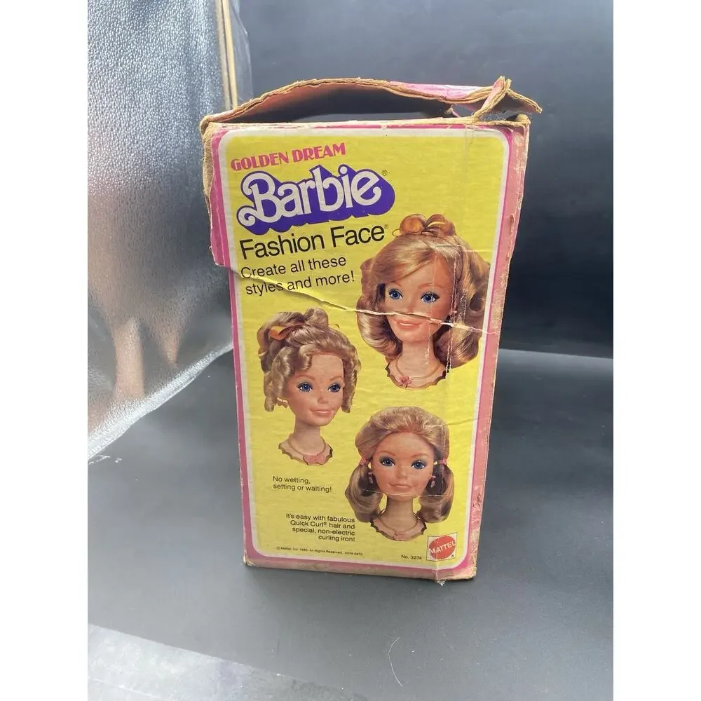 VTG 1980 Golden Dream Barbie Fashion Face For Parts Head / Original Box Only